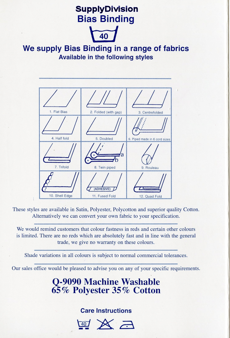 Poly Cotton Bias Binding Centre-fold to 25mm.